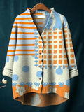 Women's Abstract Pattern Art Print Casual Pullover Sweater
