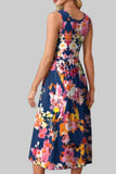 Summer Dresses for Women Flowy Casual Midi Dress Beach Vacation Sundresses with Pockets