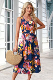 Summer Dresses for Women Flowy Casual Midi Dress Beach Vacation Sundresses with Pockets