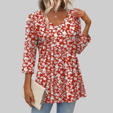 3/4 Length Sleeve Womens Tops 2026 Blouses for Women Dressy Casual Fashion Clothing V Neck Babydoll Tops Fall Outfits