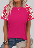 Womens Summer Tops Color Block Short Sleeve Raglan Shirts Spring Fashion Clothes Vacation Outfits