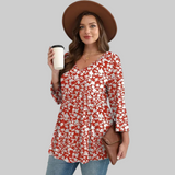 3/4 Length Sleeve Womens Tops 2026 Blouses for Women Dressy Casual Fashion Clothing V Neck Babydoll Tops Fall Outfits