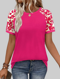 Womens Summer Tops Color Block Short Sleeve Raglan Shirts Spring Fashion Clothes Vacation Outfits