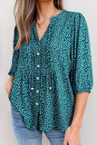 Womens Summer Tops Boho Floral Short Sleeve Button Down V Neck Peplum Babydoll Casual Loose Blouses Shirts